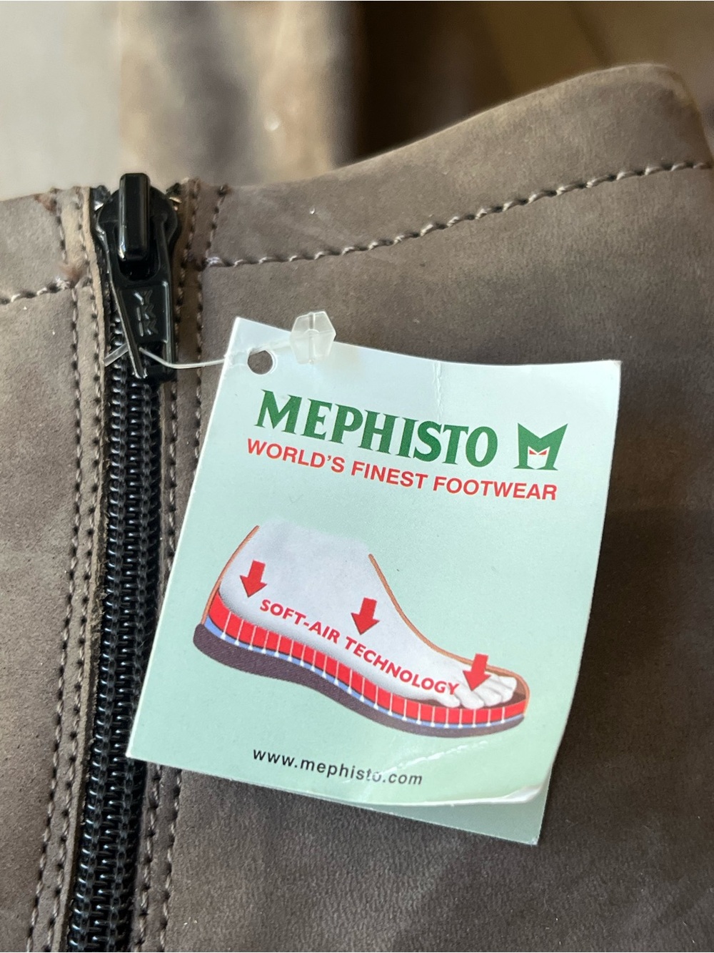 Mephisto Reiza Walnut Brown Suede Zip Ankle Boots - Picture 10 of 10